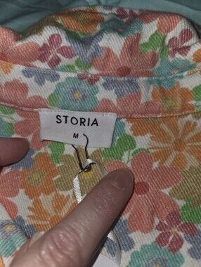 Storia Multicolor Floral Button-Down Shorts Romper
